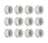 sourcing map Lot de 12 roulements de guidage en plastique à rainure en U 6 x 27,3 x 13 mm, poulie de type U, (blanc)