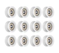 sourcing map Lot de 12 roulements de guidage en plastique de type U - 6 x 28,5 x 13 mm - Poulie de type U (bleu)