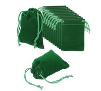 sourcing map Lot de 12 sacs en velours avec cordon de serrage, 7,9 x 10,2 cm, pochettes cadeaux pour fête de mariage, bonbons, bijoux, emballage, rangement, vert