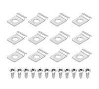 sourcing map Lot de 12 sangles de tuyau rigides de 2 mm à un trou, en acier inoxydable 304, collier de serrage épais en U avec vis autotaraudeuses pour fixer le câble de tube, argent