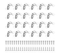 sourcing map Lot de 12 sangles de tuyau rigides en acier inoxydable 304 de 25 mm, sangles à deux trous, support en U, collier de serrage robuste avec vis autotaraudeuses pour installation de cordon de