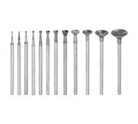 sourcing map Lot de 12 têtes de meulage diamantées 0,8/1/1,2/1,5/2/2,5/3/4/5/6/8/10 mm de diamètre Tige de 3/32 pouces Outil rotatif pour polissage, gravure Jade, bijoux, pierre, céramique