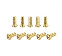 sourcing map Lot de 12 vis à métaux en laiton, M4 x 10 mm, boulons de fixation cruciformes pour meubles, équipements de bureau, appareils électroniques