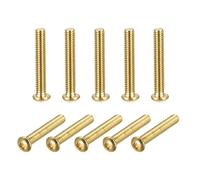 sourcing map Lot de 12 vis à métaux en laiton, M4 x 25 mm, boulons de fixation cruciformes pour meubles, équipements de bureau, appareils électroniques