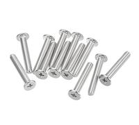 sourcing map Lot de 12 vis à tête ronde plate M5-0,8 x 30 mm en acier inoxydable 304 Phillips pour connexion de meubles