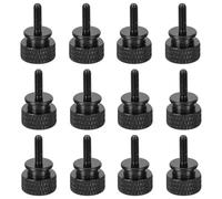 sourcing map Lot de 12 vis moletées M3 x 10 mm en alliage d'aluminium pour boîtier d'ordinateur - Noir