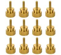sourcing map Lot de 12 vis moletées M3 x 10 mm pour boîtier d'ordinateur - Vis filetées à la main en alliage d'aluminium pour boîtier PC, doré
