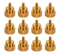 sourcing map Lot de 12 vis moletées M3 x 6 mm en alliage d'aluminium pour boîtier d'ordinateur - Doré