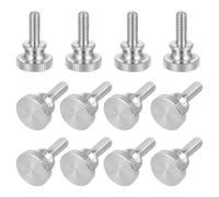 sourcing map Lot de 12 vis moletées M4 x 10 mm, vis moletées à tête diamant en acier inoxydable 304, boulons à tête moletée métriques avec boutons de préhension à l'épaule, attaches filetées serrées à