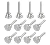 sourcing map Lot de 12 vis moletées M4 x 20 mm, vis moletées à tête diamant en acier inoxydable 304, boulons à tête moletée métriques avec boutons de préhension à l'épaule, attaches filetées serrées à