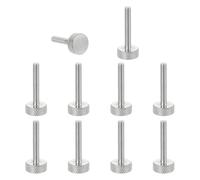 sourcing map Lot de 12 vis moletées M4 x 25 mm, vis moletées à tête plate en acier inoxydable 304, boulons à tête moletée métrique, boutons de serrage, 12 mm de diamètre