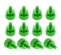 sourcing map Lot de 12 vis moletées M4 x 8 mm en alliage d'aluminium pour boîtier d'ordinateur - Vert