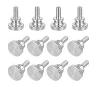 sourcing map Lot de 12 vis moletées M4 x 8 mm, vis moletées à tête diamant en acier inoxydable 304, boulons à tête moletée métriques avec boutons de préhension d'épaule, attaches filetées serrées à la