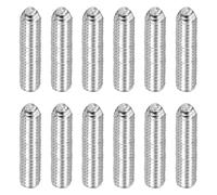 sourcing map Lot de 12 vis sans tête à pointe sphérique argentée M6 x 25 mm en acier inoxydable 304 pour machine électronique industrielle, réparation de meubles de maison, lieux de travail