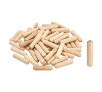sourcing map Lot de 120 chevilles droites en bois cannelées 6 mm x 25 mm pour travaux manuels, meubles, bricolage