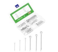 sourcing map Lot de 120 goupilles fendues en acier inoxydable 304 de 6 tailles pour appareils ménagers, équipements de sport, réparation mécanique automobile (argent)