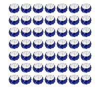 sourcing map Lot de 120 perles européennes à grand trou avec strass pour la fabrication de bracelets et de bijoux, bleu foncé