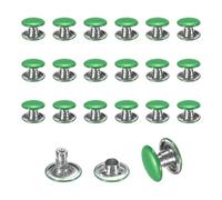 sourcing map Lot de 120 rivets en cuir, rivets à double capuchon de 8 mm, clous tubulaires en métal de 6 mm de hauteur pour réparation et décoration de vêtements, chaussures, sacs, ceintures - Vert