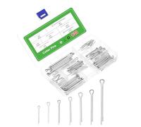 sourcing map Lot de 130 goupilles fendues en acier inoxydable 304 de 7 tailles différentes pour appareils ménagers, équipements de sport, réparation mécanique automobile (argent)