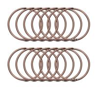 sourcing map Lot de 14 anneaux de rideau de douche ronds en métal de 5,1 cm ID pour tringle à rideau de douche de salle de bain, cuivre vintage