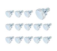 sourcing map Lot de 14 vis moletées M8 x 10 mm en acier carbone plaqué zinc à tête plate moletée entièrement filetée pour maison, machine