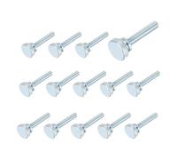 sourcing map Lot de 14 vis moletées M8 x 45 mm en acier carbone plaqué zinc à tête plate moletée entièrement filetée pour maison, machine