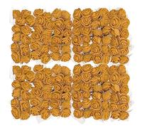 sourcing map Lot de 144 têtes de roses artificielles dorées de 2 à 2,5 cm pour loisirs créatifs, décoration de mariage et de fête
