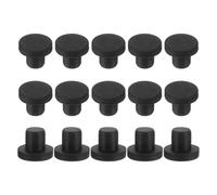 sourcing map Lot de 15 bouchons en silicone étanches en forme de T pour trou de 8 mm pour bouteille de baignoire, hauteur du bouchon de 0,9 cm, noir