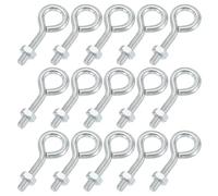 sourcing map Lot de 15 boulons à œillet M4 x 20 en acier au carbone avec écrous hexagonaux pour crochet en métal, bornes en bois, crochets de suspension