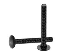 sourcing map Lot de 15 boulons de carrosserie M8 x 70 mm en acier inoxydable 18-8 (304) à tête ronde et à col carré - Vis en oxyde noir pour accessoires de fixation - Noir