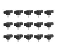 sourcing map Lot de 15 boutons à vis de serrage M4 x 10 mm en acier au carbone en forme de T pour un retrait rapide du bouton de serrage manuel