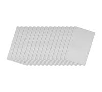 sourcing map Lot de 15 cartes vierges en métal brossé 201 de 6,6 x 4,6 cm pour gravure au laser, 0,4 mm d'épaisseur, ton argenté