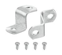 sourcing map Lot de 15 clips décalés de 1,27 cm pour toile - Clips de montage en forme de Z avec 2 trous de montage avec vis - Argenté