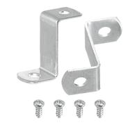 sourcing map Lot de 15 clips décalés de 2,5 cm pour toile - Clips de montage en forme de Z avec 2 trous de montage avec vis - Argenté