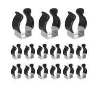sourcing map Lot de 15 clips T6 U en acier inoxydable pour tube fluorescent LED - Colliers de serrage pour tube d'ampoule de 15 mm / in in - Accessoires de montage - 25 mm de hauteur - Noir