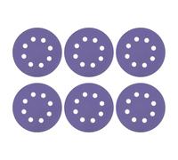 sourcing map Lot de 15 disques de ponçage 125 mm 8 trous Grain 1000 Papier abrasif Orbital aléatoire pour le travail du bois, automobile, polissage du métal, violet