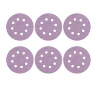 sourcing map Lot de 15 disques de ponçage 125 mm 8 trous Grain 600 Papier abrasif Orbital aléatoire pour le travail du bois, automobile, polissage des métaux, violet