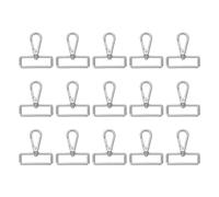 sourcing map Lot de 15 fermoirs pivotants, anneau en D de 3,8 cm, fermoir mousqueton en métal pour la fabrication de sacs à main, porte-clés, sangle de ceinture, argenté