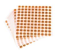 sourcing map Lot de 15 feuilles d'autocollants ronds en papier couché de 10 mm de diamètre avec inscription « 100 » - Mot noir/fond orange