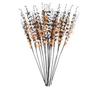 sourcing map Lot de 15 fleurs artificielles de 55,9 cm, fausses branches en vrac pour maison, bureau, jardin, vase, table, décoration de mariage, noir, blanc, orange