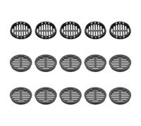 sourcing map Lot de 15 grilles d'aération rondes en plastique pour salle de bain, maison, bureau, cuisine, armoire, noir