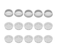 sourcing map Lot de 15 grilles d'aération rondes en plastique pour salle de bain, maison, bureau, cuisine, armoire, gris