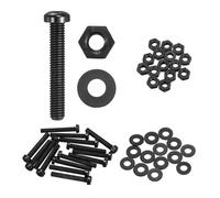 sourcing map Lot de 15 vis à tête ronde cruciforme en nylon PA66 M6 x 40 mm, écrous hexagonaux, rondelles plates, assortiment de boulons métriques à filetage complet pour assemblage de machine à faire