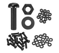 sourcing map Lot de 15 vis à tête ronde cruciforme en nylon PA66 M8 x 30 mm avec écrous hexagonaux et rondelles plates pour assemblage de machines à faire soi-même, noir