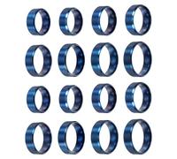 sourcing map Lot de 16 bagues en acier inoxydable, 8 mm, taille 6/7/8/9/10/11/12/13 - Courbes de mariage brossés mats pour homme et femme - Bleu