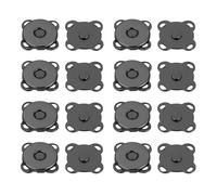sourcing map Lot de 16 boutons-pression magnétiques en métal Prune 10 mm - Accessoires pour vêtements, sacs à main, portefeuille, loisirs créatifs - Noir