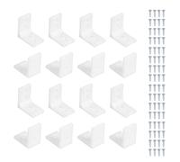 sourcing map Lot de 16 chevilles de support d'étagère en plastique, équerre à angle droit, 3,3 x 2,2 x 3,3 cm, support d'étagère en forme de L avec vis pour cadre en bois, étagères et meubles