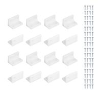sourcing map Lot de 16 chevilles de support d'étagère en plastique, équerre à angle droit, 3,9 x 2,3 x 2,3 cm, support d'étagère en forme de L avec vis pour cadre en bois, étagères et meubles
