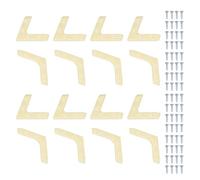 sourcing map Lot de 16 chevilles de support d'étagère en plastique, équerre à angle droit, 6 x 1,3 x 0,4 cm, support d'étagère en forme de L avec vis pour cadre en bois, étagères et meubles