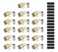 sourcing map Lot de 16 connecteurs à sertir SMA, connecteur mâle à sertir SMA-J-3 pour câble coaxial RG58 RG142 RG400 LMR195